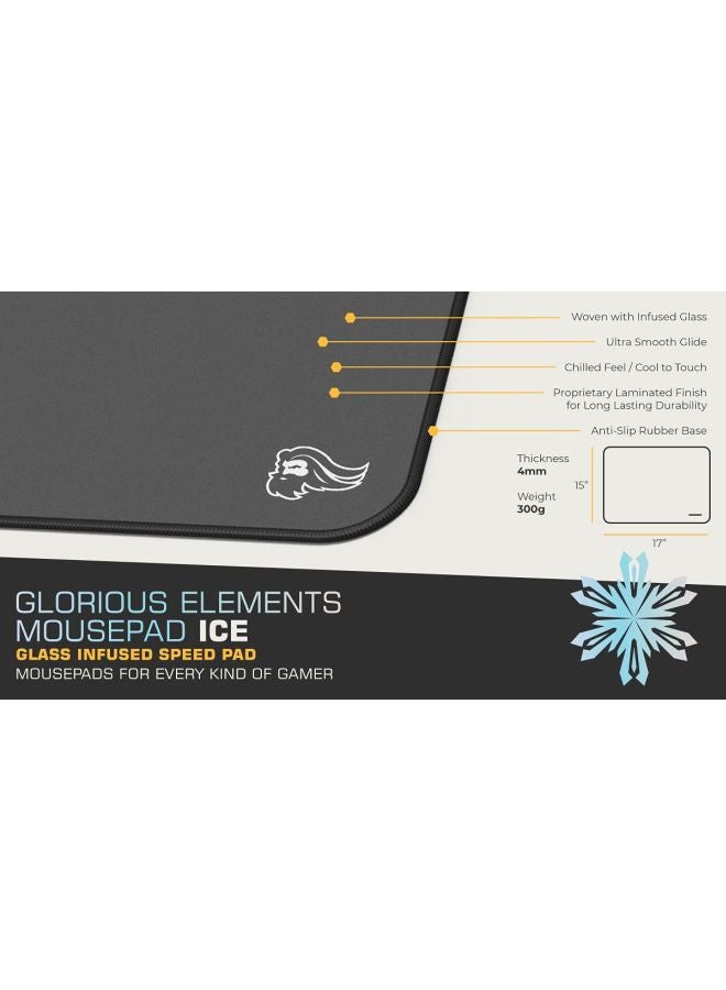 Glorious Gaming Elements Mousepad - Gaming Mouse Pad - XL Mouse Pad - Glass Infused Flexible Cloth Computer Desk Pad for Speed Gaming 15