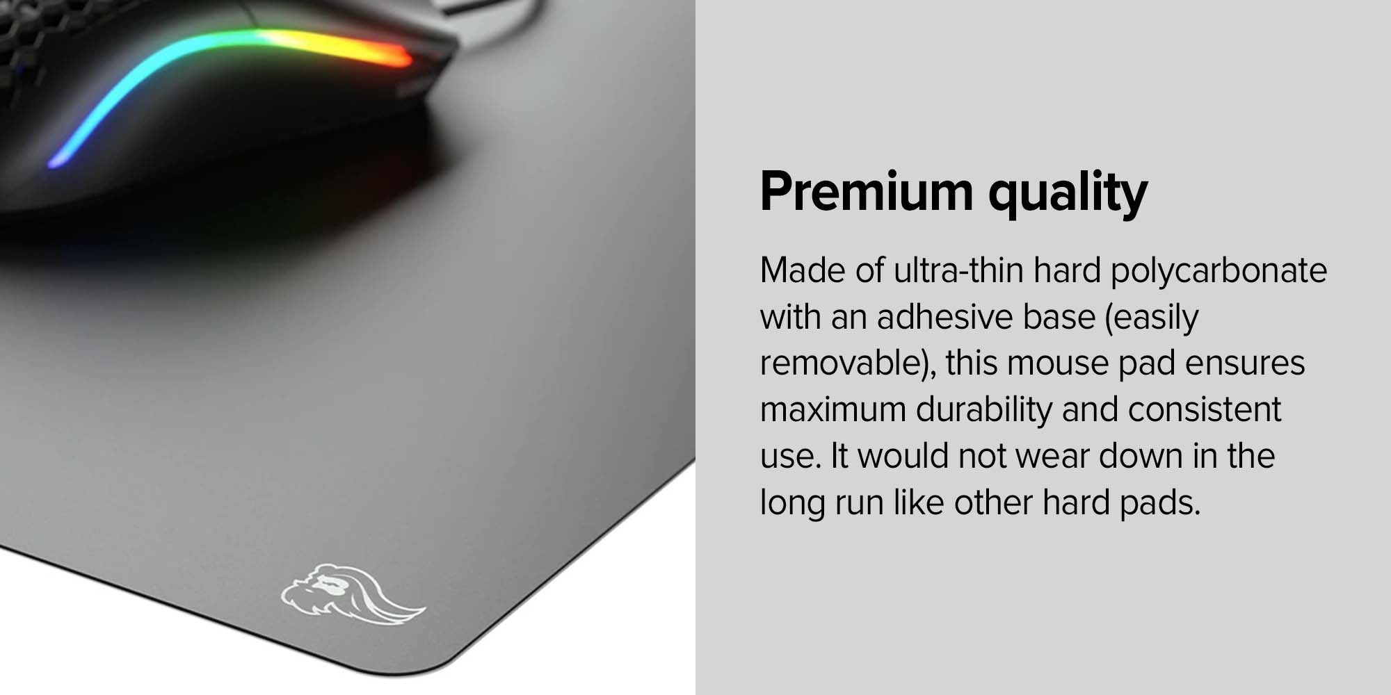 Glorious Elements Air Mousepad - XL Hard and Ultra Thin Polycarbonate Flexible Surface Large Gaming Mouse Pad 15