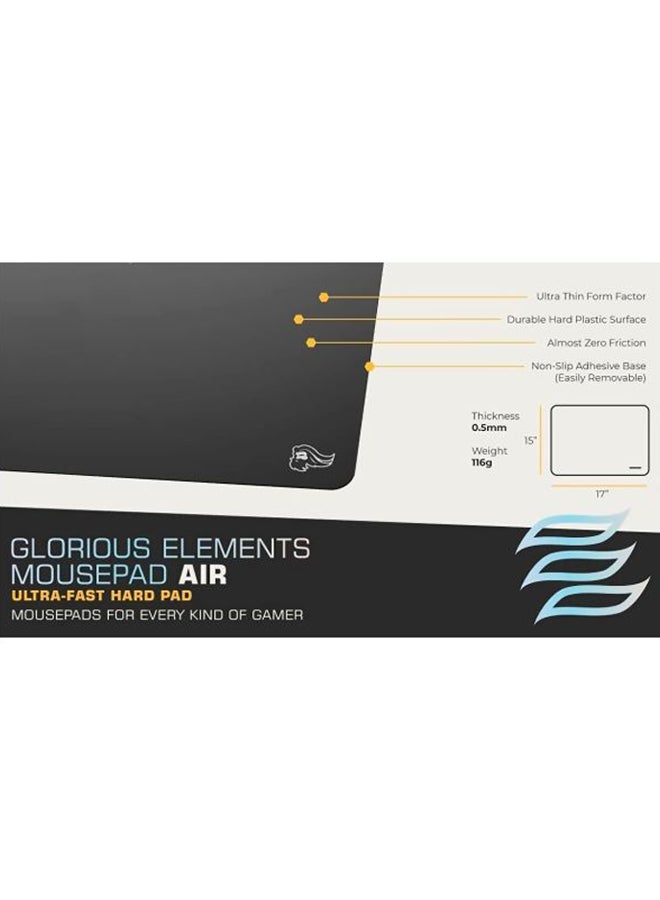 Glorious Elements Air Mousepad - XL Hard and Ultra Thin Polycarbonate Flexible Surface Large Gaming Mouse Pad 15