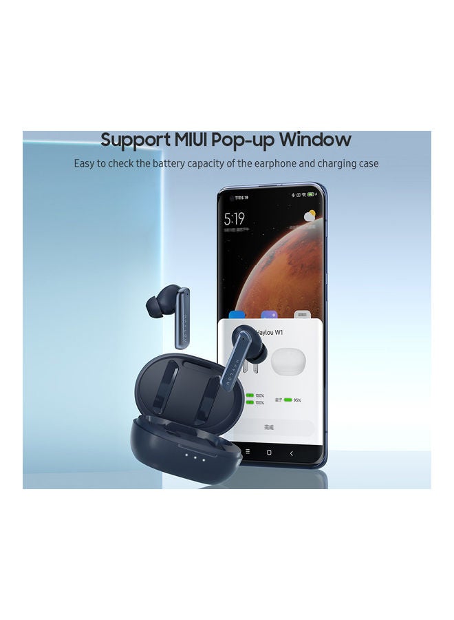 W1 TWS In-Ear Earbuds With Charging Case Set blue