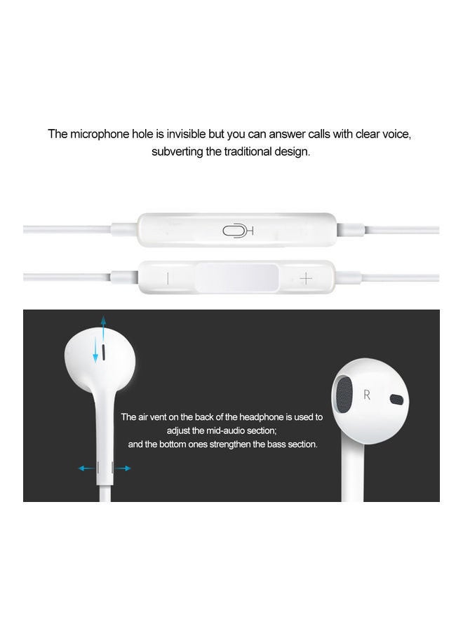 EarPods With 3.5mm Headphone Plug, Wired White