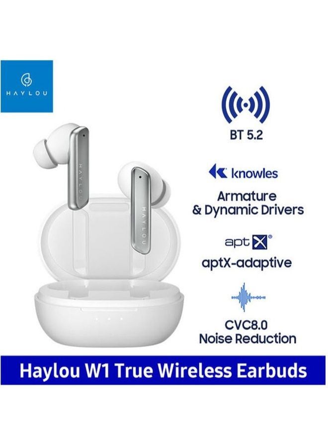 W1 TWS In-Ear Earbuds With Charging Case White