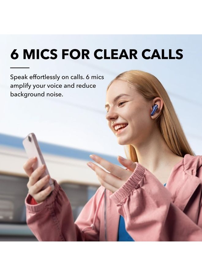 Liberty 4 NC Earbuds, 98.5 Percent Noise Reduction, Adaptive Cancelling To Ears And Environment, Hi-Res Sound, 50H Battery, Wireless Charging, Bluetooth 5.3 Navy Blue