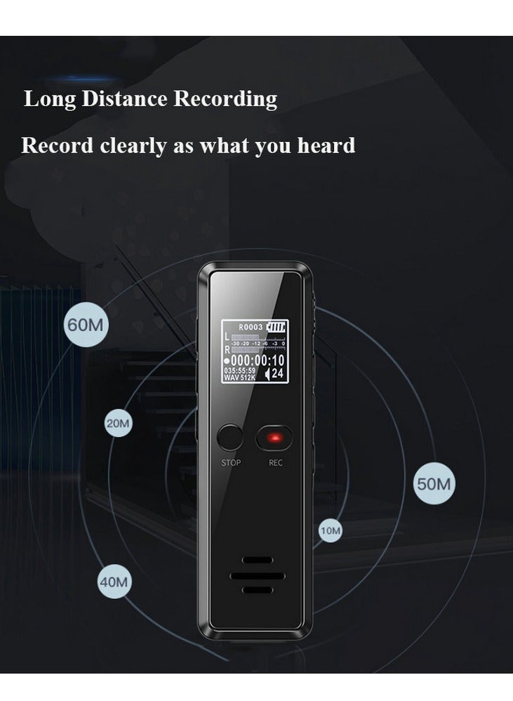 V90 Digital Voice Activated Recorder Dictaphone Long Distance Audio Recording MP3 Player Noise Reduction WAV Recorder ( 32 GB )