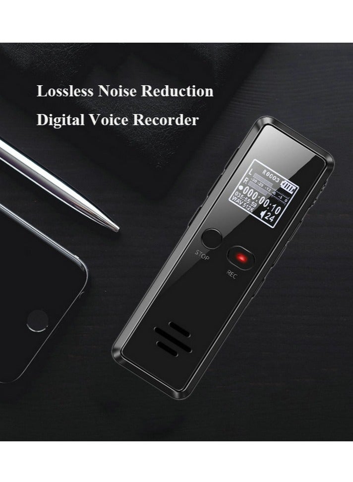 V90 Digital Voice Activated Recorder Dictaphone Long Distance Audio Recording MP3 Player Noise Reduction WAV Recorder ( 32 GB )