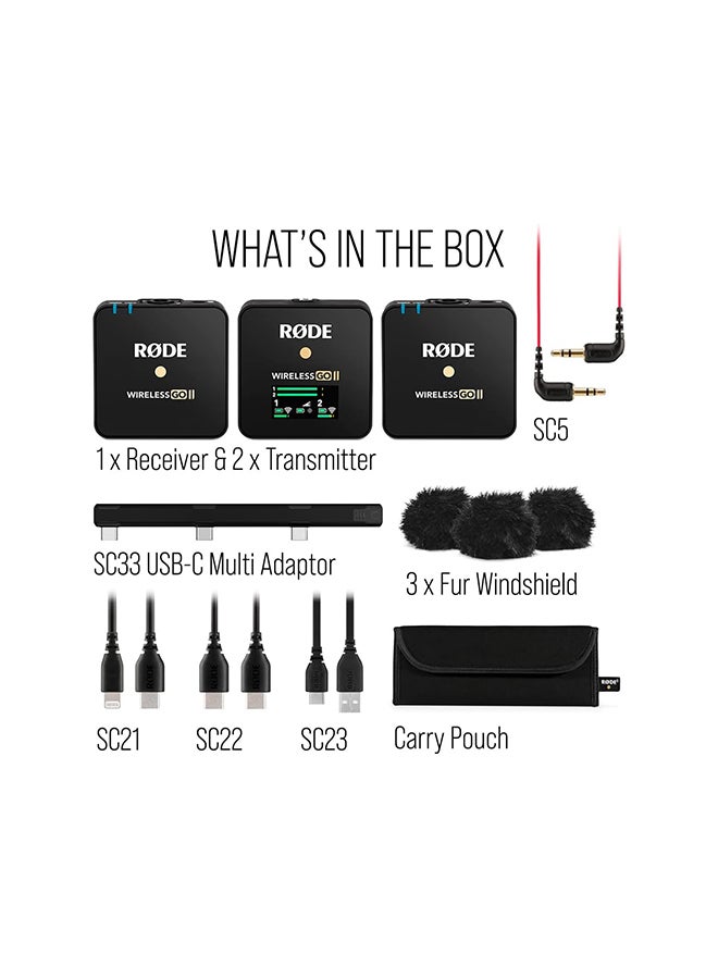 GO II Dual Channel Wireless Microphone System WIGOII Black