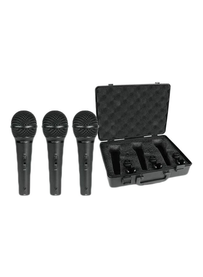 Pack Of 3 Dynamic Cardioid Vocal Microphone With Case XM1800S Black