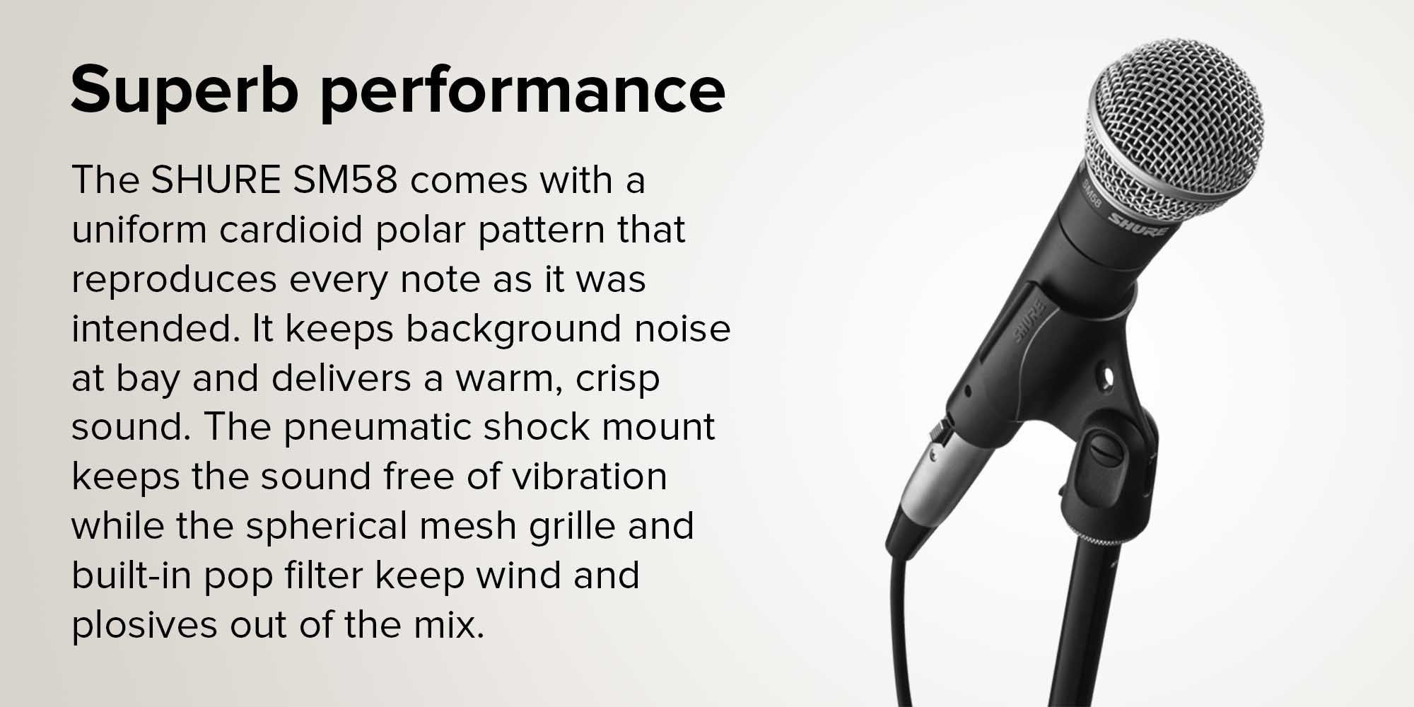 Cardioid Dynamic Vocal Microphone SM58-LCE Black