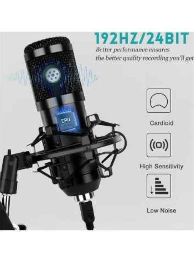 USB Condenser Microphone Kit with Adjustable Stand