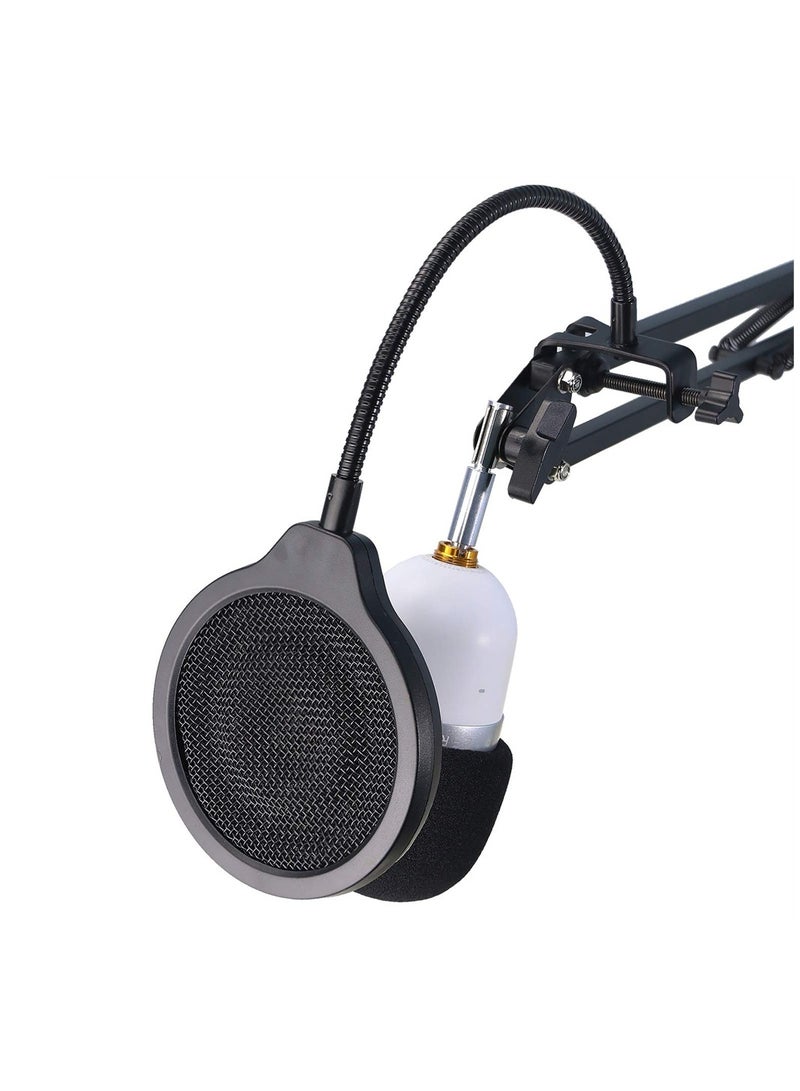 for Razer Seiren Mini Windscreen with Pop Filter, 3 Layers Mic Wind Pop Screen with Flexible 360°Gooseneck Clip