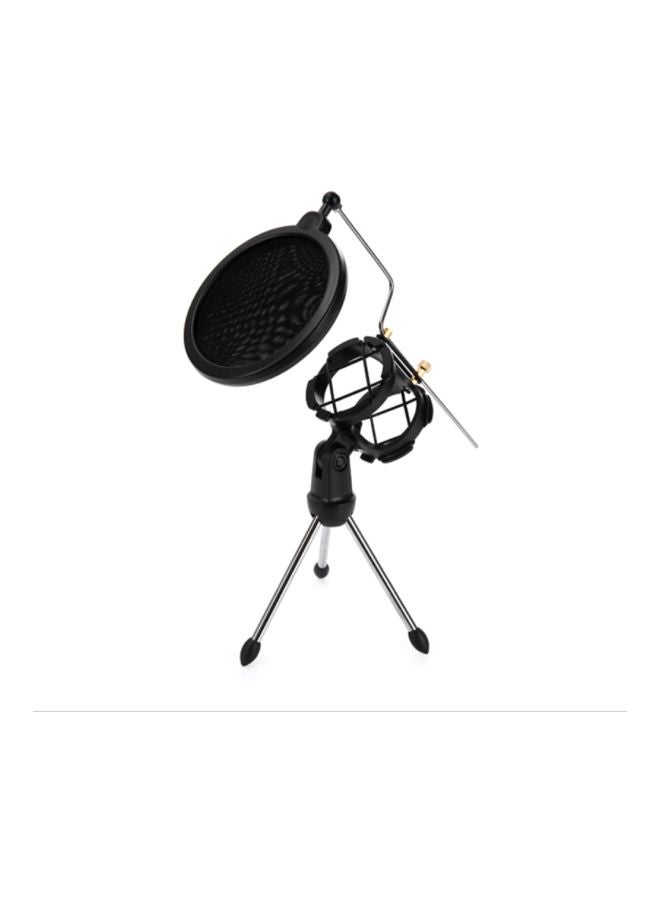 Microphone Tripod Stand With Pop Filter V7563 Black/Silver