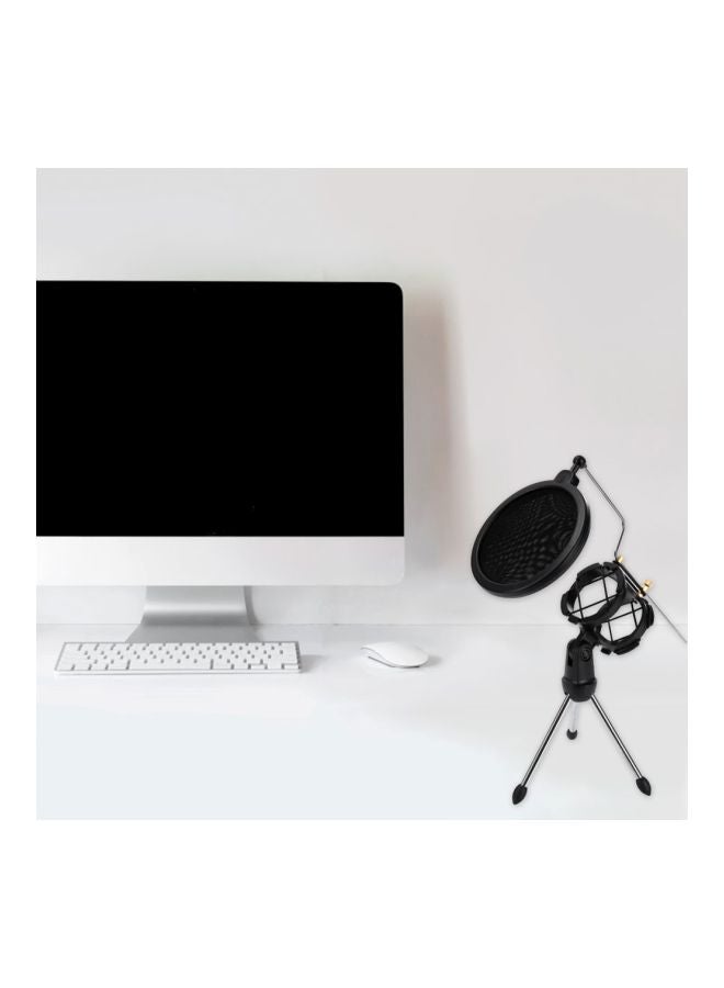Microphone Tripod Stand With Pop Filter V7563 Black/Silver