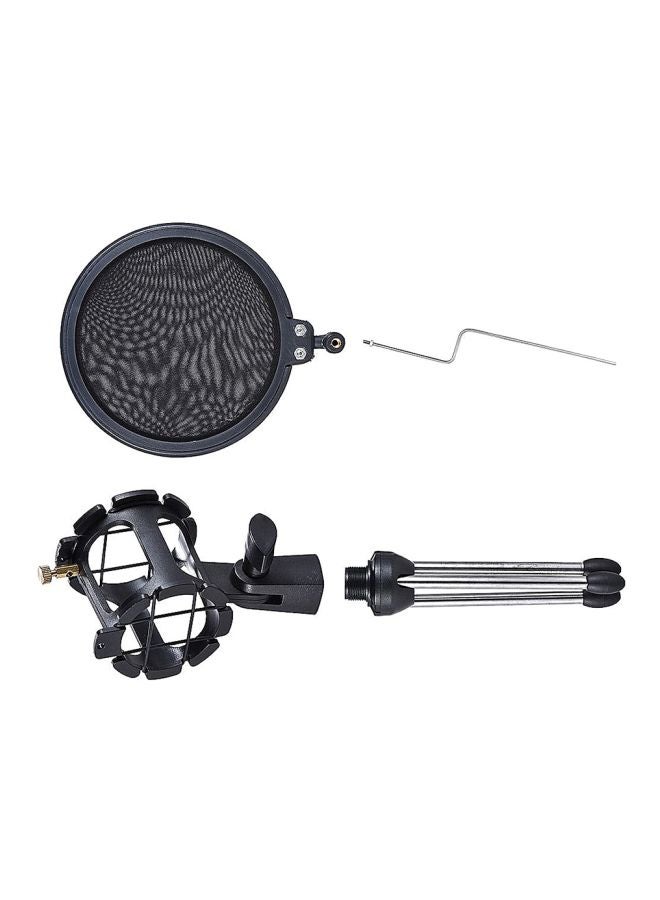 Microphone Tripod Stand With Pop Filter V7563 Black/Silver