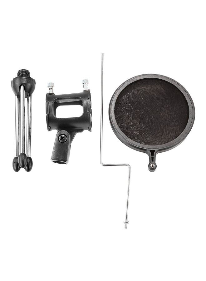 Microphone Tripod Stand With Pop Filter V7563 Black/Silver