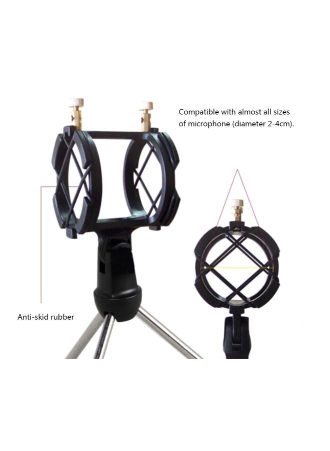 Microphone Tripod Stand With Pop Filter V7563 Black/Silver