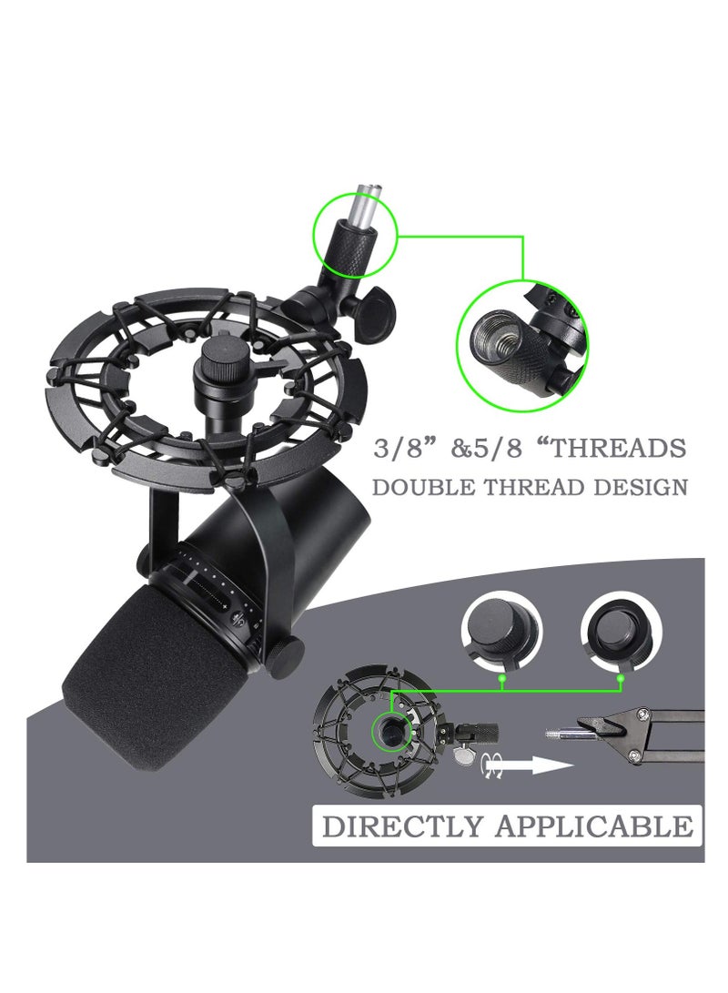 MV7 Shock Mount, Reduces Vibration Noise, Professional Shockmount, Matching Mic Boom Arm Stand, Compact Design, Boom Arm Capability, More Streamlined Design Compatible for Shure MV7 Mic