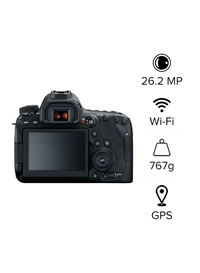 EOS 6D Mark II DSLR Body 26.2MP With LCD Touchscreen, Built-In Wi-Fi, NFC, Bluetooth And GPS Geotagging Technology Black