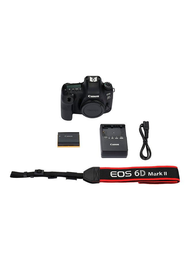 EOS 6D Mark II DSLR Body 26.2MP With LCD Touchscreen, Built-In Wi-Fi, NFC, Bluetooth And GPS Geotagging Technology Black