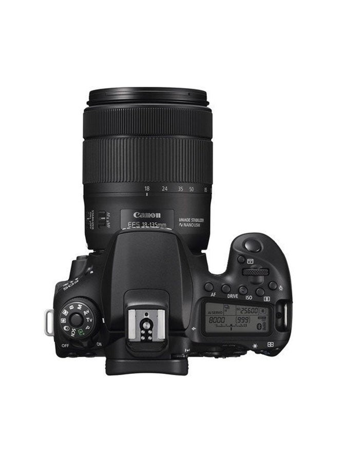 EOS 90D DSLR Camera، With EF-S 18-135mm IS USM Lens، 32.5 MP، APS-C sensor، 10 fps، Dual Pixel CMOS AF، Wi-Fi and Bluetooth، 4K، Vari-Angle Touchscreen، Great for Wildlife & Sports Photography