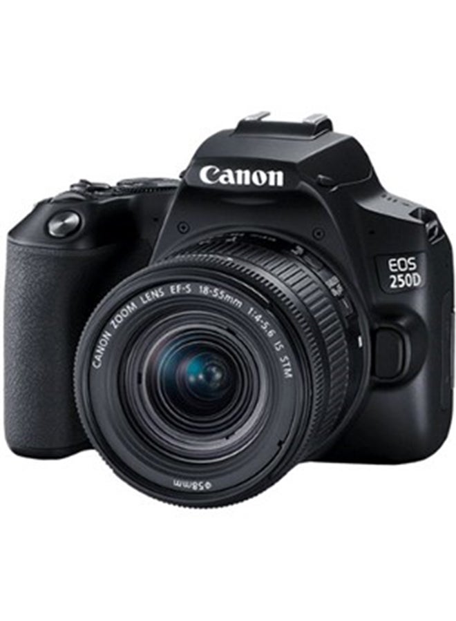 EOS 250D DSLR Camera With EFS 18-55 DC III Lens 24.1 MP APS-C Sensor 5 FPS Vari-Angle Touchscreen 4K Movies Wi-Fi Bluetooth