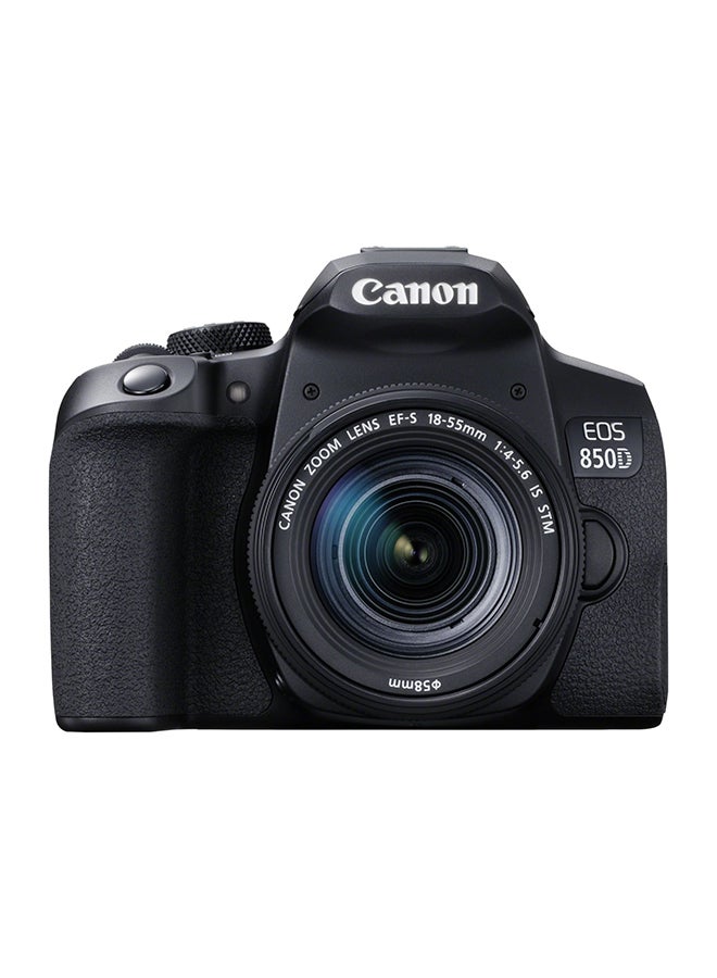 EOS 850D DSLR Camera، With EF-S 18-55mm IS STM Lens، 24.1 MP، APS-C Sensor، Dual Pixel CMOS، Bluetooth، Wi-Fi، 4K Movies، Vari-Angle Touchscreen