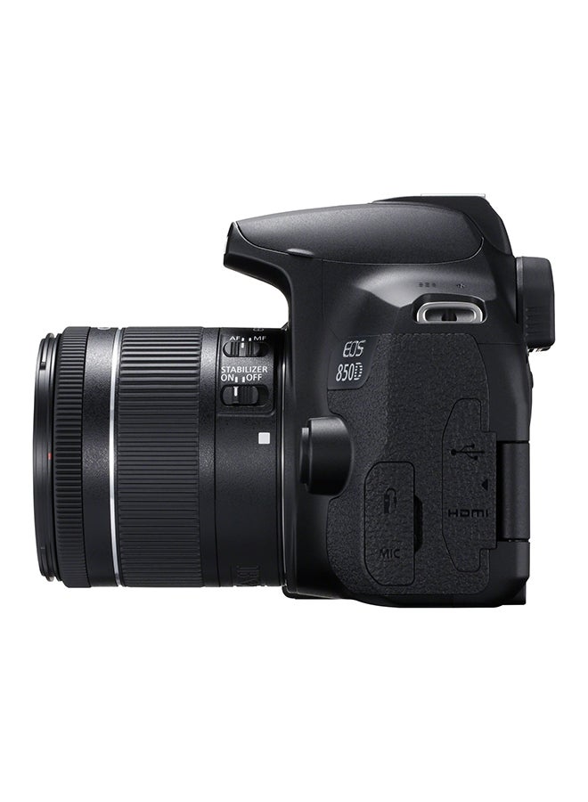 EOS 850D DSLR Camera، With EF-S 18-55mm IS STM Lens، 24.1 MP، APS-C Sensor، Dual Pixel CMOS، Bluetooth، Wi-Fi، 4K Movies، Vari-Angle Touchscreen