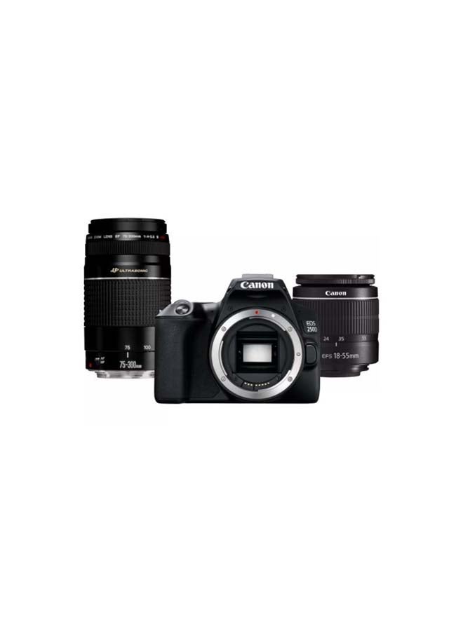 EOS 250D DSLR With EF-S 18-55mm f/3.5-5.6 III + EF 75-300mm f/4-5.6 III USM 24.1MP LCD