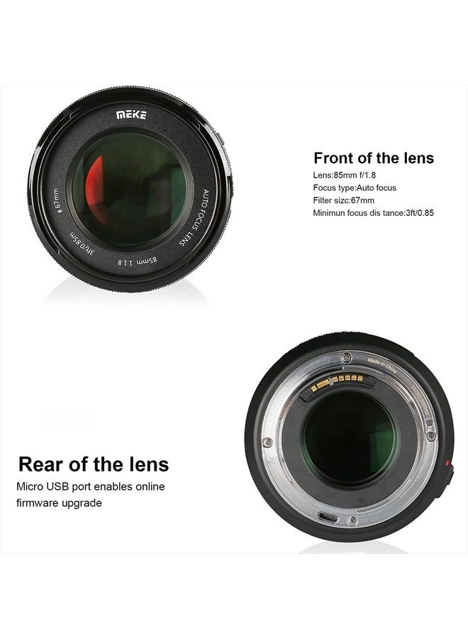 85mm f1.8 Large Aperture Full Frame Auto Focus Telephoto Lens for Canon EOS EF Mount Digital SLR Camera Compatible with APS C Bodies Such as 1D 5D3 5D4 6D 7D 70D 550D 80D