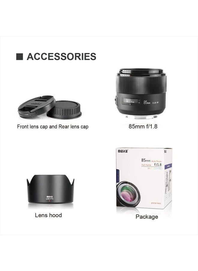 85mm f1.8 Large Aperture Full Frame Auto Focus Telephoto Lens for Canon EOS EF Mount Digital SLR Camera Compatible with APS C Bodies Such as 1D 5D3 5D4 6D 7D 70D 550D 80D