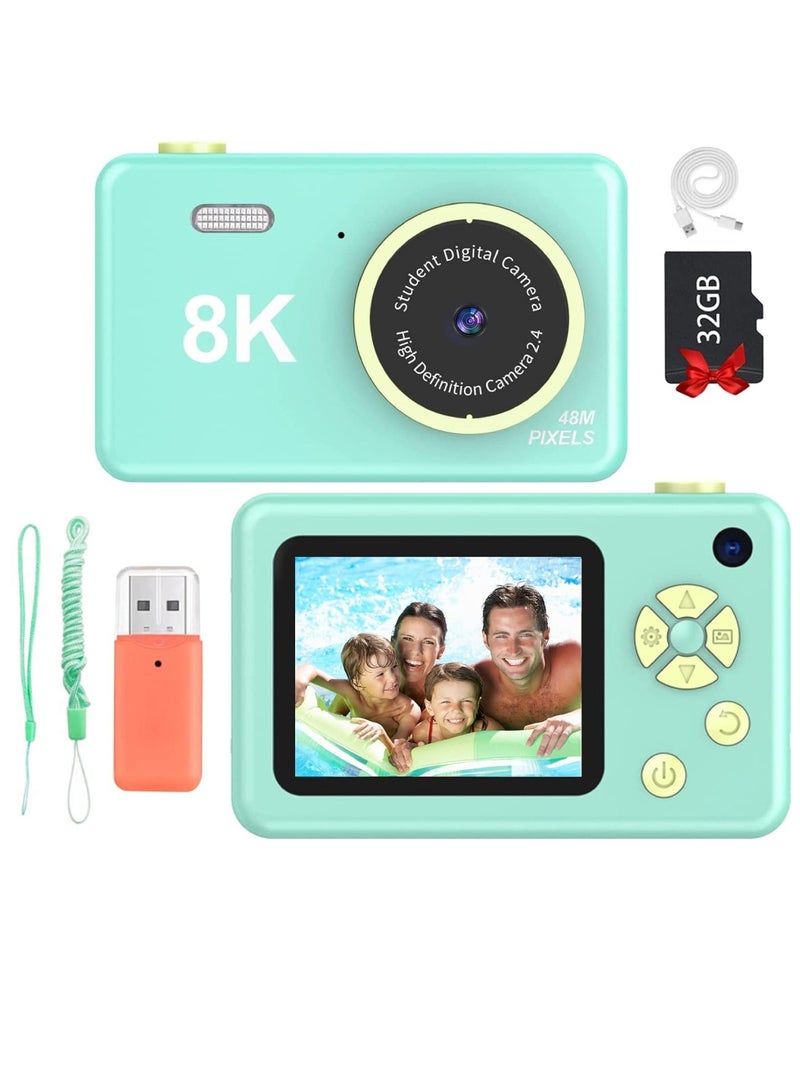 Digital Camera For Kids Girls Boys Teens 48MP Kids Camera With 32GB SD Card Full HD 1080P Cameras Rechargeable Mini Camera Educational Toys Camera Kids Toys 2.4