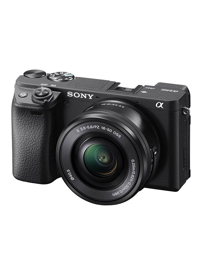 Alpha A6400 Mirrorless Camera With 16-50 Lens Kit, Compact Aps-C Interchangeable Lens Digital Camera With Real-Time Eye Auto Focus, 4K Video & Flip Up Touchscreen, Ilce-6400Lb