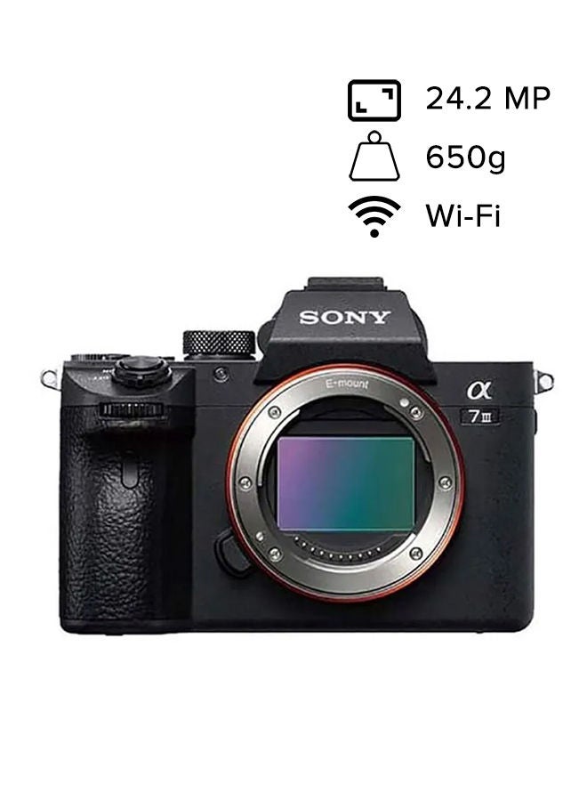 Alpha A7 Iii Full Frame Mirrorless Camera 35Mm Full-Frame Cmos Sensor With Back-Illuminated Design, Ilce7M3 - Black, Body Only