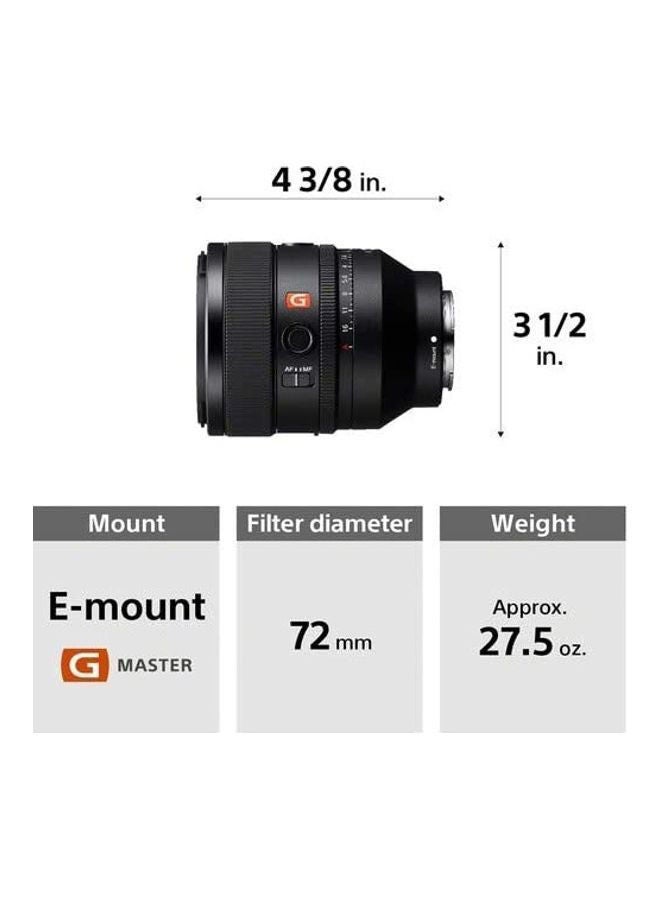 SEL50F12GM Full Frame FE 50 mm F1.2 G Master Prime Lens, Black