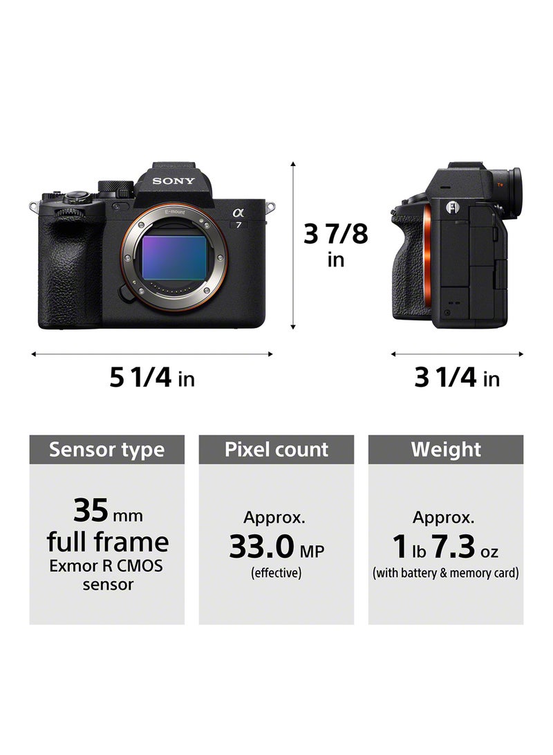 Alpha 7 Iv Full-Frame Mirrorless Interchangeable Lens Camera, 33 Mega Pixel Full-Frame Back-Illuminated Exmor R cmos Image Sensor, Ilce-7M4