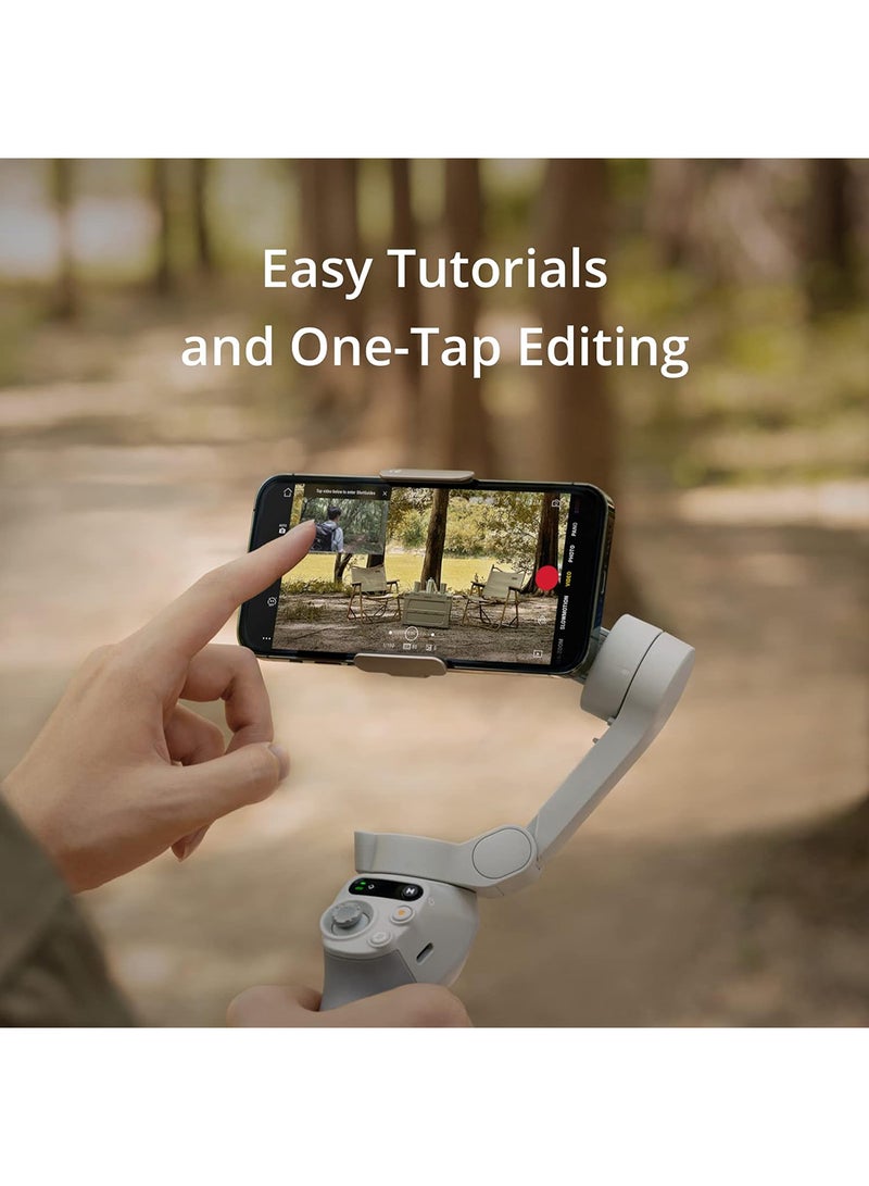 OSMO Mobile SE Intelligent Gimbal, 3-Axis Phone Gimbal, Android And iPhone Gimbal, Vlogging Stabilizer YouTube And TikTok Videos, UAE Version With Official Warranty Support-DJI-ZM500SE