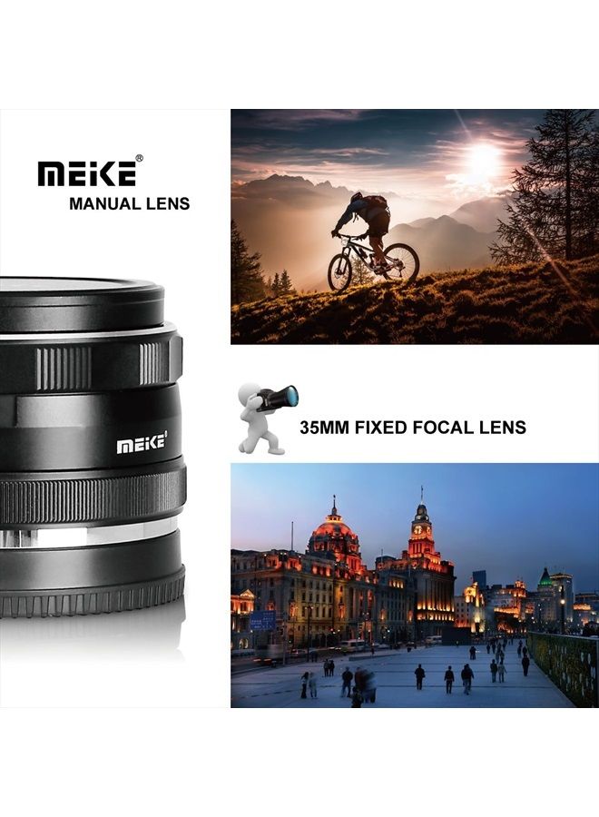 35mm f1.7 Large Aperture Manual Focus APSC Lens Compatible with Fujifilm X Mount Mirrorless Camera X-T3 X-H1 X-Pro2 X-E3 X-T1 X-T2 X-T4 X-T5 X-T10 X-T20 X-T200 X-A2 X-E2 X-E1 X30 X70 X-A1 XPro1