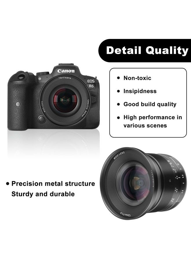 7 Artisans 12mm F2.8 Mark Ⅱ Ultra Wide Angle APS-C Manual Focus Prime Lens Compatible for Canon RF Mount Mirrorless Cameras EOS R/EOS R3/EOS RP/EOS R5/EOS R6