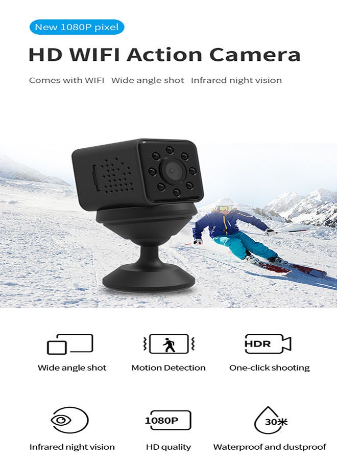 SQ23 Red Ultra Silm Design HD WIFI Hot PotCamera Small IP Camera Motion Camera Degree View Lens155 With Shell Cmos Sensor Recorder Camcorder 1080P-30FPS