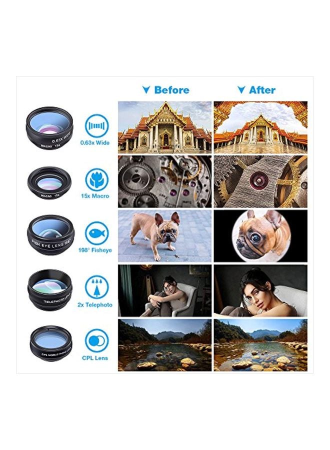 10-In-1 Phone Lens Kit Black/Clear