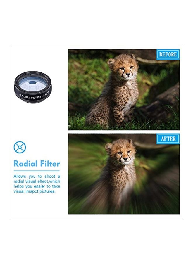 10-In-1 Phone Lens Kit Black/Clear