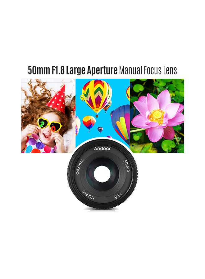 50mm F1.8 Mirrorless Camera Lens Black