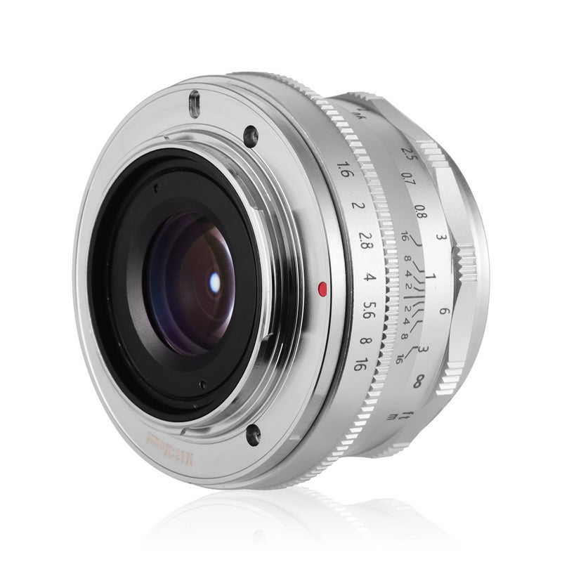 35mm F1.6 Manual Focus Camera Lens For Olympus Silver