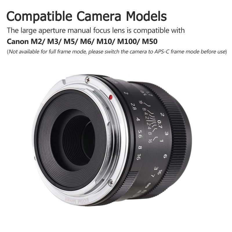 50mm F1.2 Manual Focus Camera Lens For Canon Black