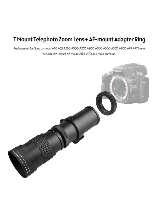 Telephoto Zoom Lens Kit For Sony Alpha-Mount A33/A550/A500 Black