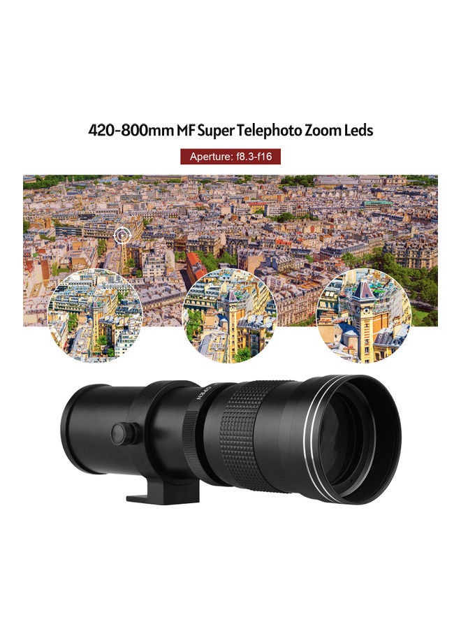 Telephoto Zoom Lens Kit For Sony Alpha-Mount A33/A550/A500 Black