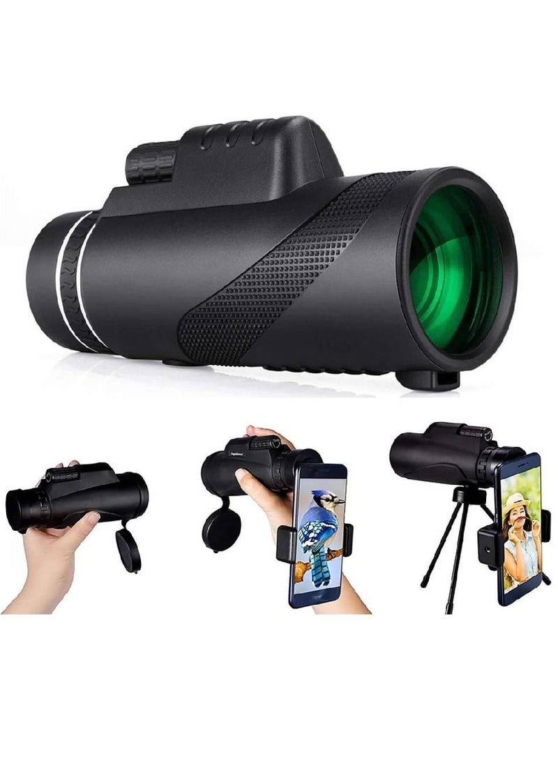 40x60 Monocular Telescope HD Long Range High-Quality Telescope with Phone Clip Tripod