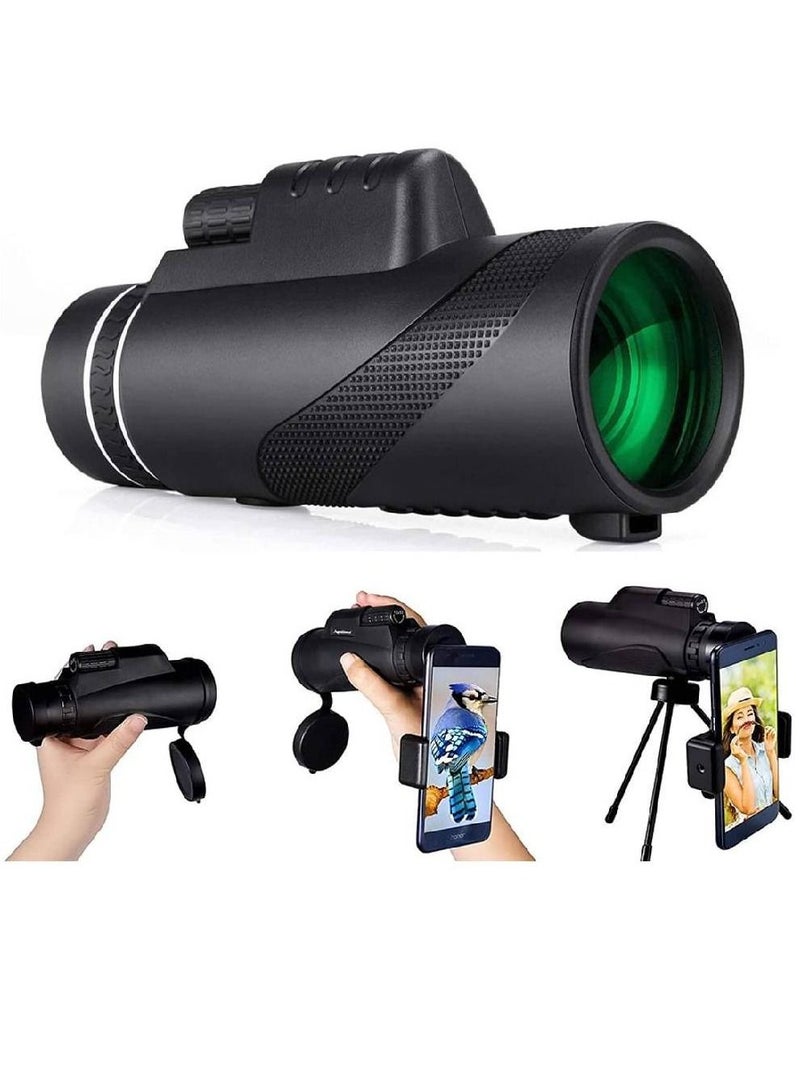 40x60 Monocular Telescope HD Long Range High-Quality Telescope with Phone Clip Tripod