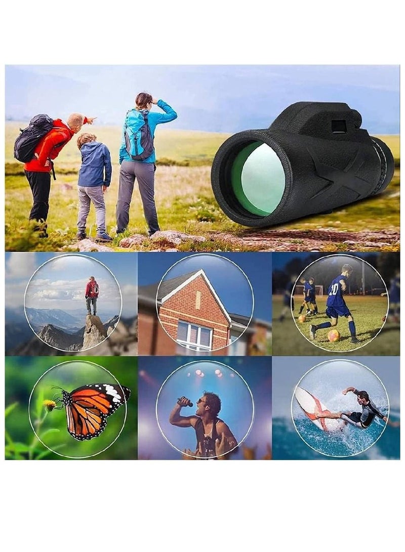 40x60 Monocular Telescope HD Long Range High-Quality Telescope with Phone Clip Tripod