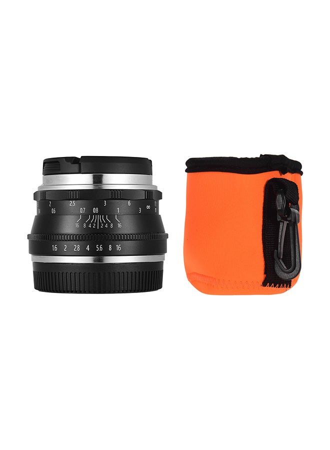 35mm F1.6 Manual Focus Lens 3.5cm Black/Silver