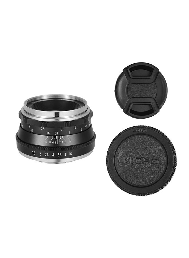 35mm F1.6 Manual Focus Lens 3.5cm Black/Silver